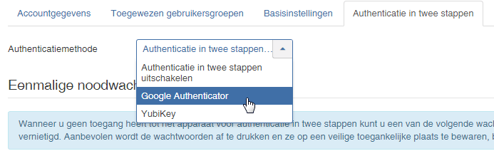 SelectGoogleAuthenticator