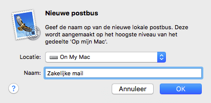 Nieuwe postbus apple mail