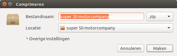 Ubuntu ZipBestandMaken