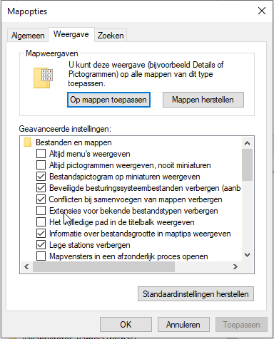 ExtensiesVoorBekendeBestandstypenVerbergen