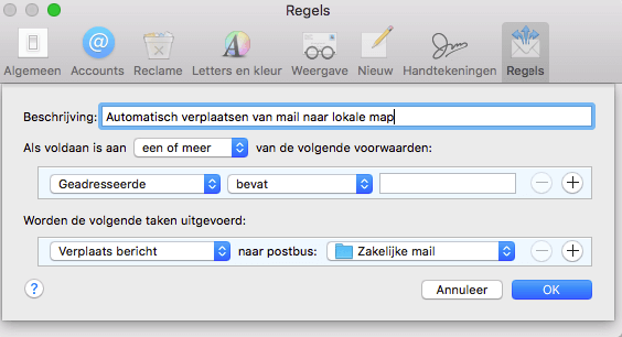 applemail regeltoevoegen stap 2a